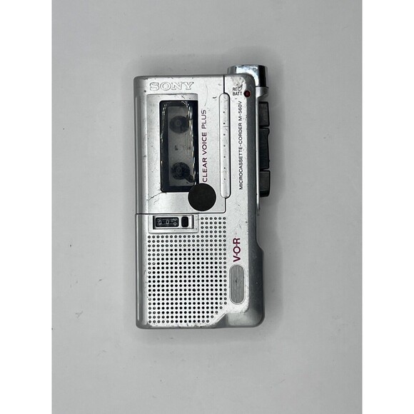 Sony M-560V Handheld VOR MicroCassette Voice Recorder Clear Voice Plus UNTESTED